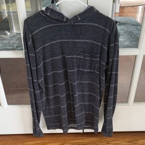 Billabong Black & White Striped Hooded Long Sleeve Tee🌿